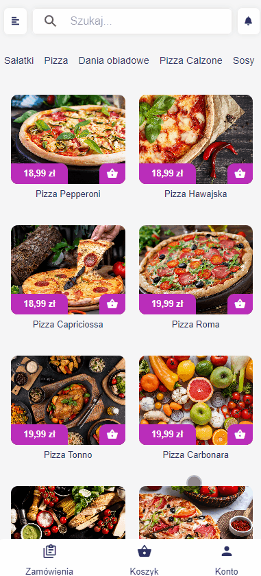 Aplikacja mobilna restauracji Fodimi na telefonie – menu i zamówienie z płatnością