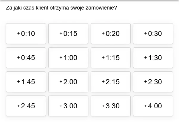Fodimi POS: wybór czasu realizacji zamówienia online od 10 minut do 4 godzin